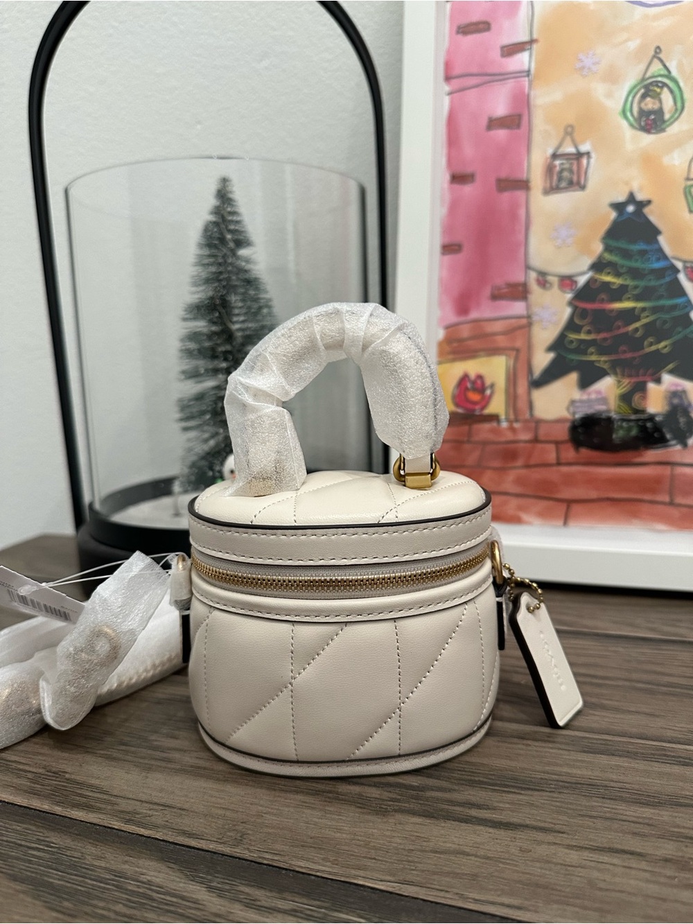 NWT Coach Trail Mini Nappa Crossbody Bag 12 With Pillow Quilting in Chalk CU144